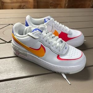 Nike Kids' Sneakers White with Orange and Pink Accents